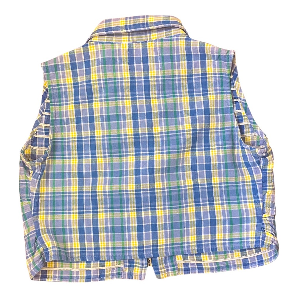 Vintage 90s Cropped Plaid Top - Picture 8 of 9